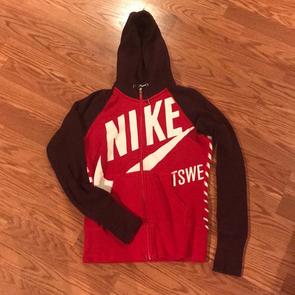 Nike Tops - Red Nike Hoodie Sweatshirt